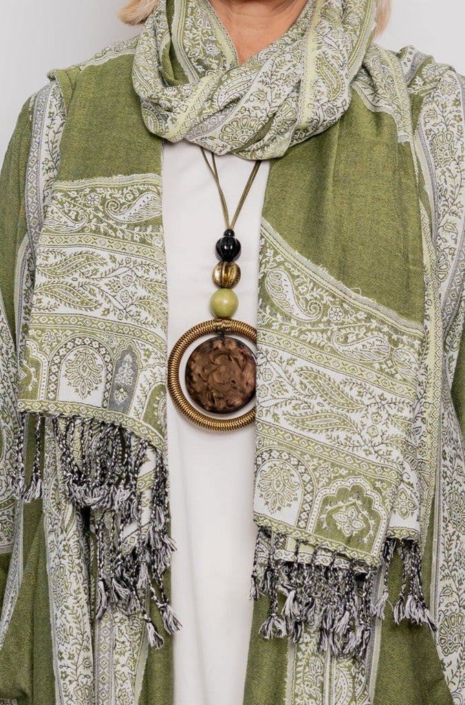 Printed Scarf - Avocado - BaBa Imports - The Wardrobe