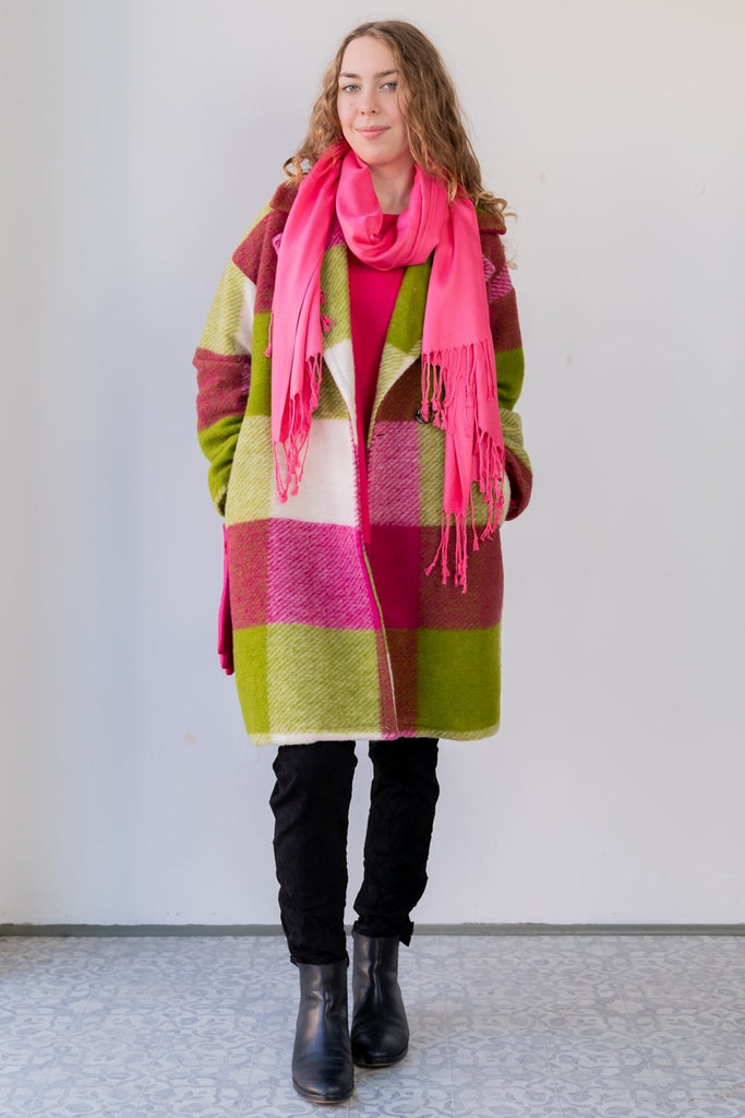 Rosalin Plaid Coat - Ekru by Linen Luv - The Wardrobe
