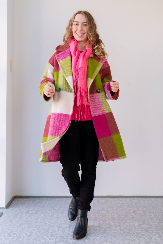 Rosalin Plaid Coat - Ekru by Linen Luv - The Wardrobe