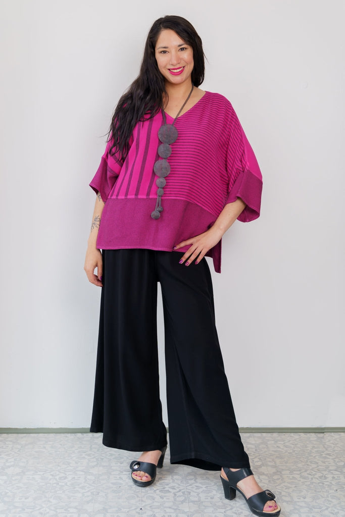 Stripe Combo Top - Fuschia - Dairi - The Wardrobe