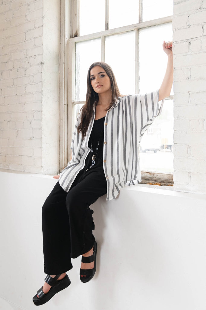 Stripe Shirt - White - Dairi - The Wardrobe