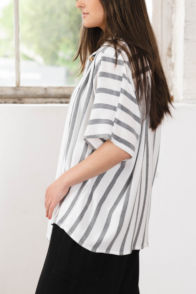 Stripe Shirt - White - Dairi - The Wardrobe