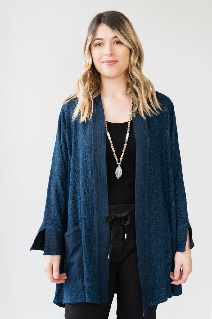 Textured Cardigan - Midnight Blue - Dairi - The Wardrobe