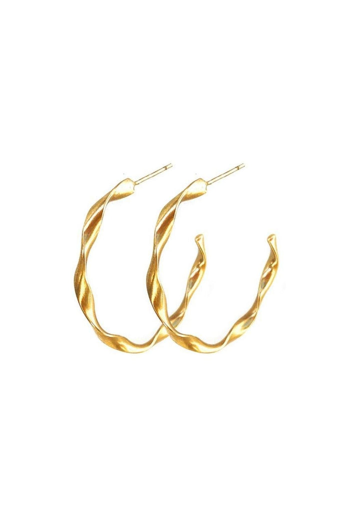 Twist - Gold Twisted Hoop Earring - WellDunn - The Wardrobe