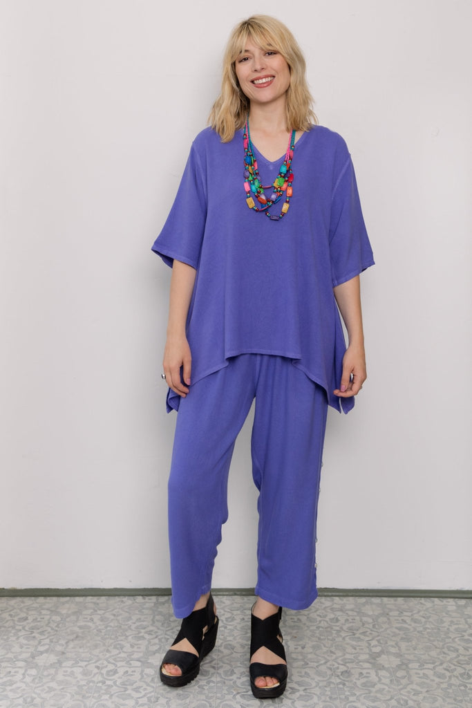 V-Neck Bias Cut Top - Lapis - Dairi - The Wardrobe