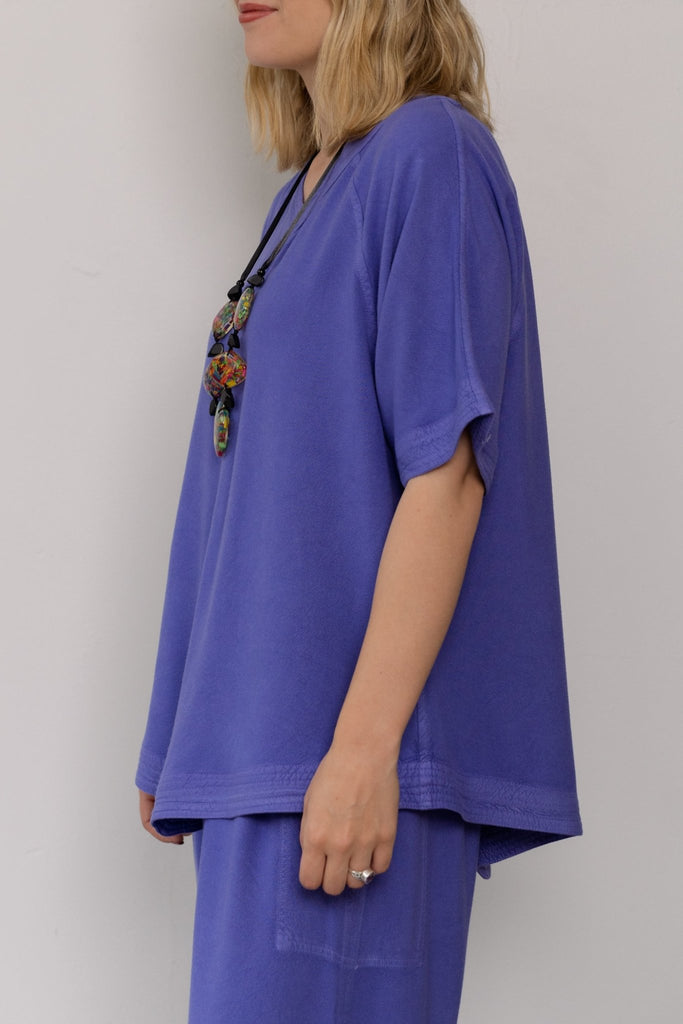 V-Neck Stitched Top - Lapis - Dairi - The Wardrobe