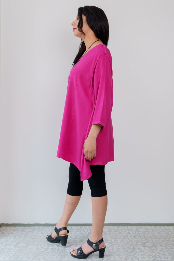 V-Neck Tunic - Fuschia - Dairi - The Wardrobe