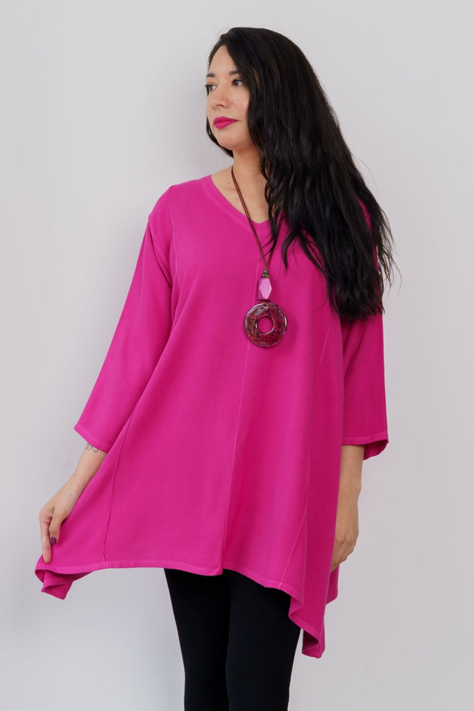 V-Neck Tunic - Fuschia - Dairi - The Wardrobe