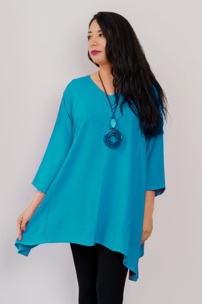 V-Neck Tunic - Turquoise - Dairi - The Wardrobe