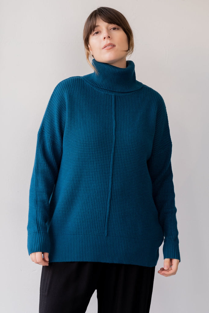 Waffle Knit Sweater - Orange Fashion - The Wardrobe