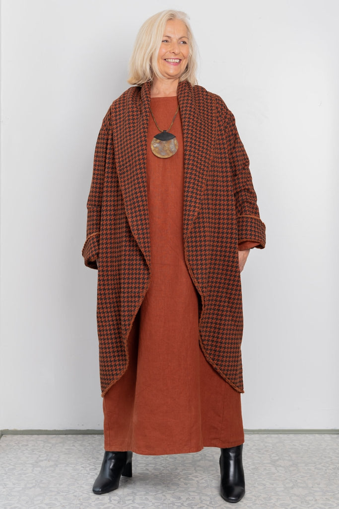Wrap Coat - Houndstooth Print - Bryn Walker - The Wardrobe